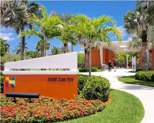 Joseph Scavo Park entrance sign